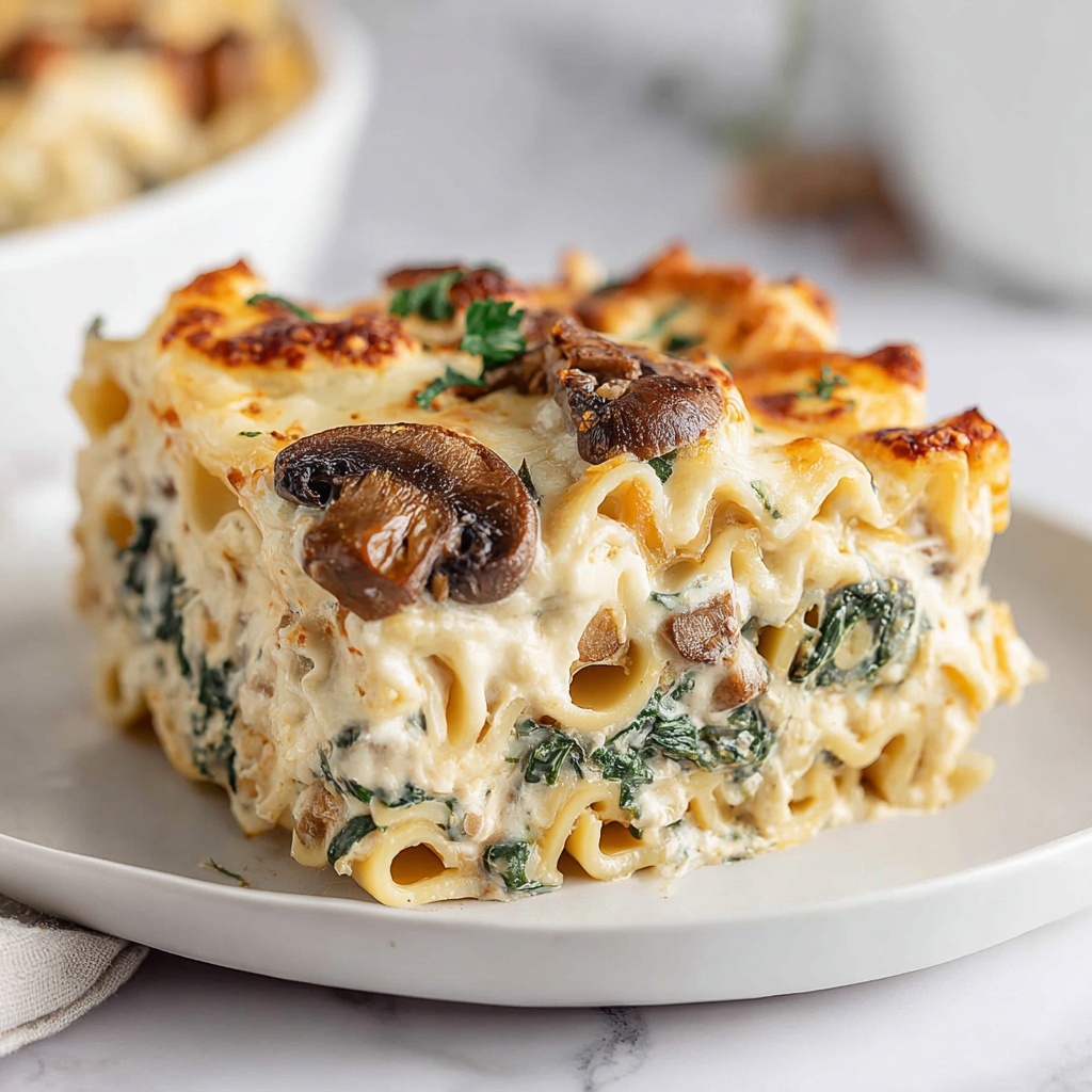 Chicken, Mushroom, and Spinach Lasagna Recipe - Recipe Image
