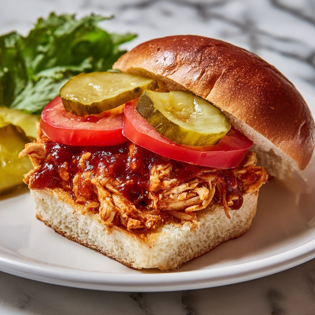 Slow Cooker Honey Mustard Shredded Chicken Sandwiches Recipe - Recipe Image