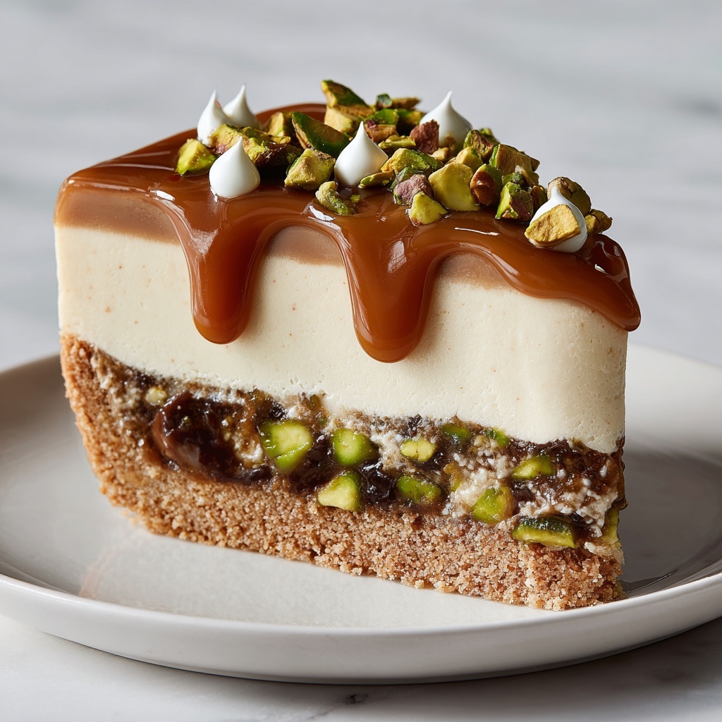 Honey Pistachio Baklava Cheesecake Recipe - Recipe Image