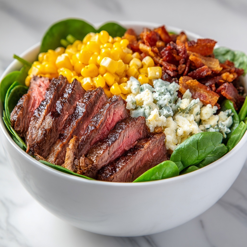 Grilled Balsamic Steak Salad with Gorgonzola and Corn Recipe - Recipe Image