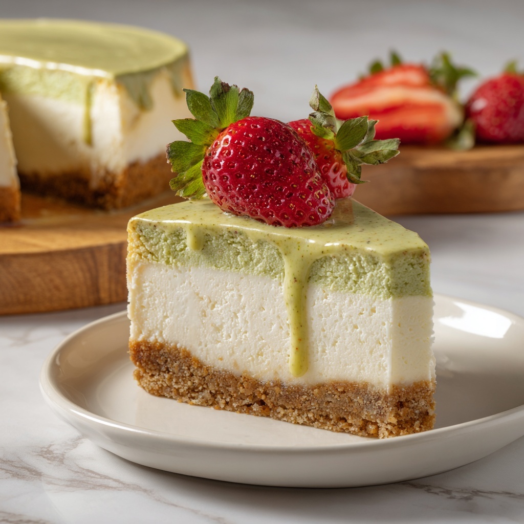 No Bake Pistachio Cheesecake Recipe - Recipe Image