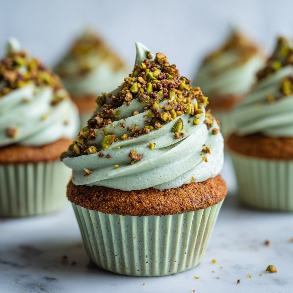 Homemade Pistachio Cupcakes Recipe - Recipe Image