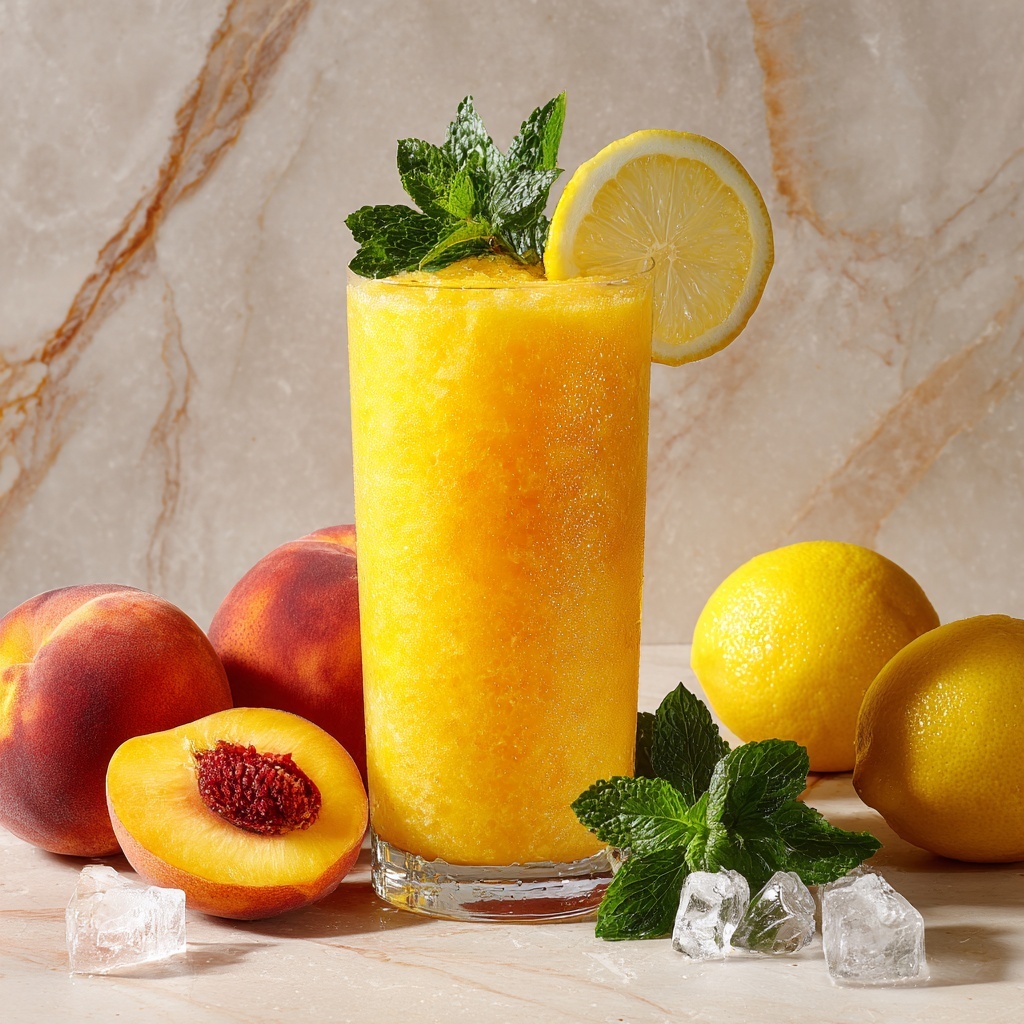 Frozen Peach Lemonade Slushie: The Ultimate Summer Cooler Recipe - Recipe Image