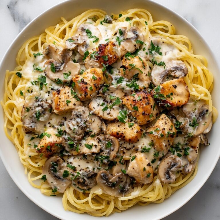 Creamy Chicken & Mushroom Spaghetti Recipe