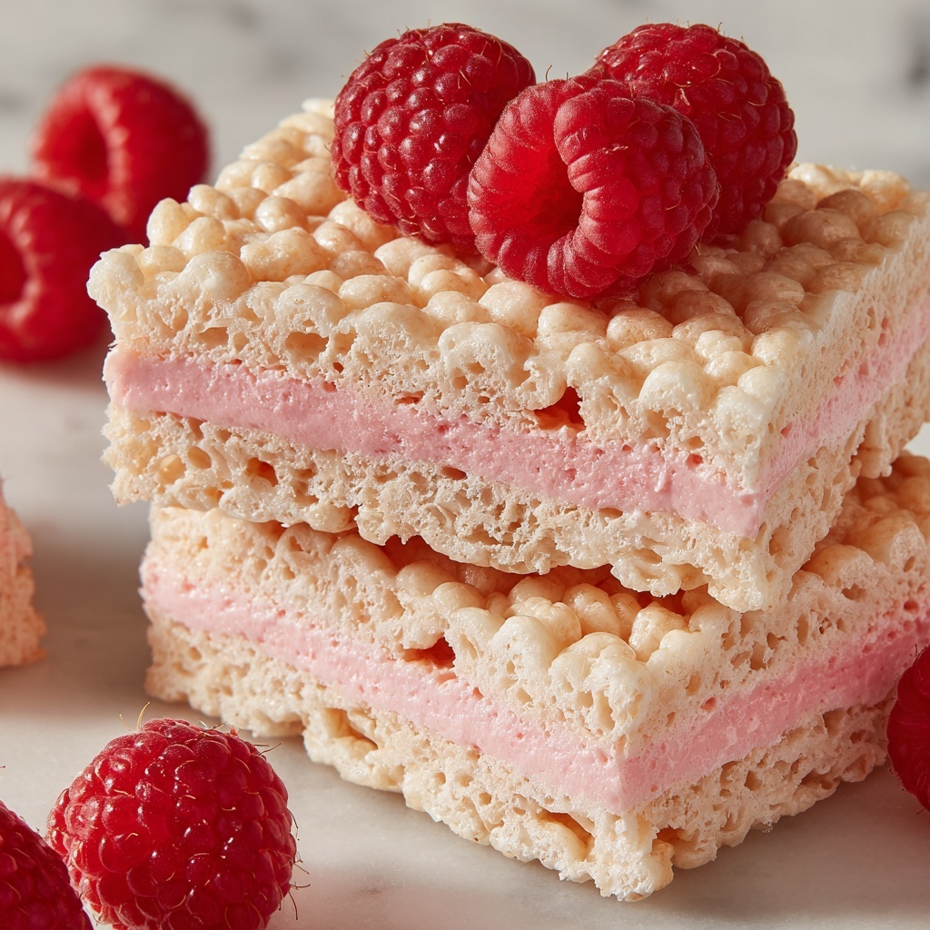 Raspberry and White Chocolate Rice Krispie Bars Recipe - Recipe Image