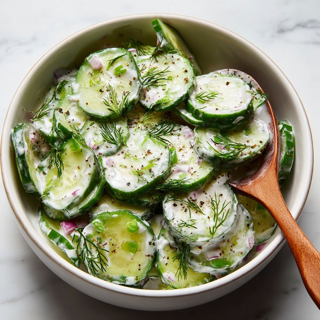 German Creamy Cucumber Salad Recipe - Recipe Image
