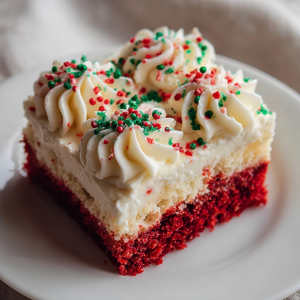 Christmas Red Velvet Poke Cake Recipe - Recipe Image