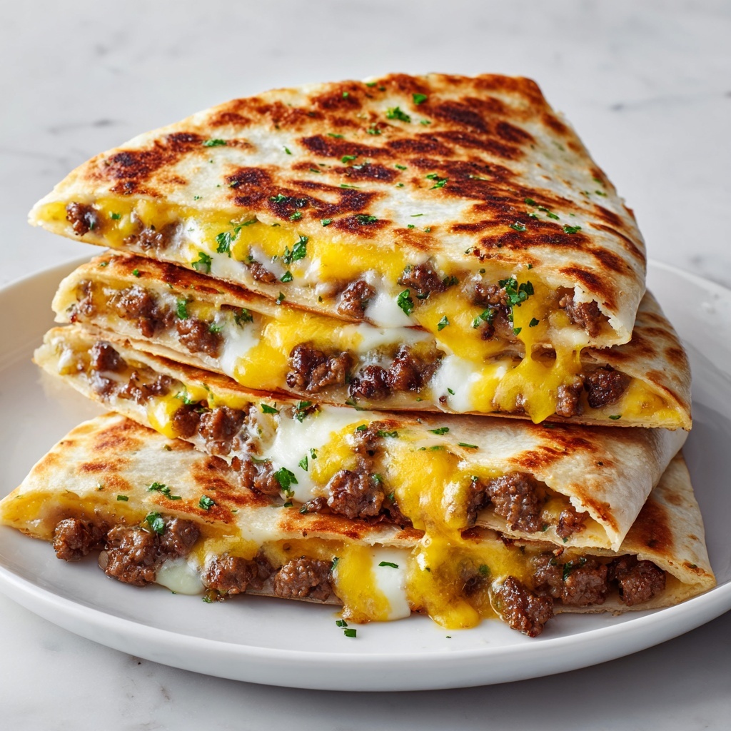 Blackstone Cheeseburger Quesadilla Recipe - Recipe Image