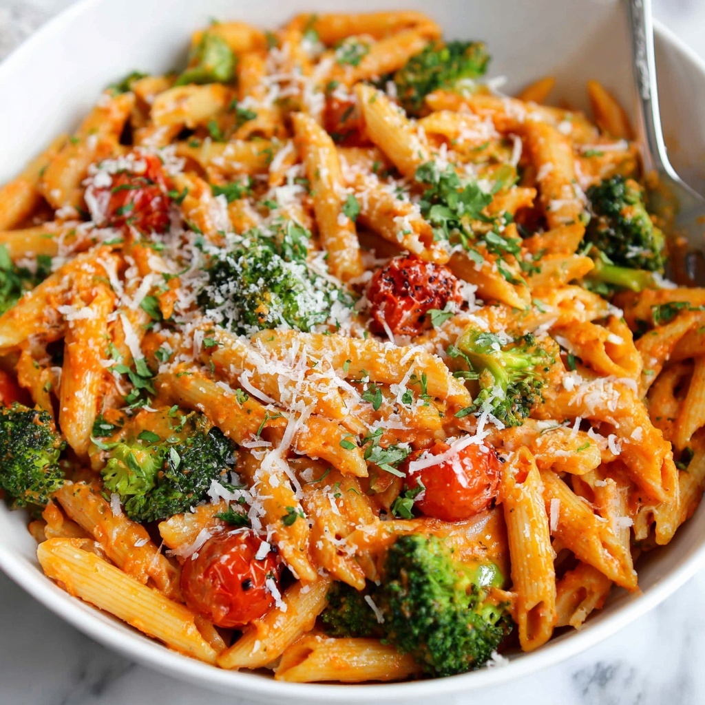 Creamy Tomato Pasta with Broccoli Recipe - Recipe Image