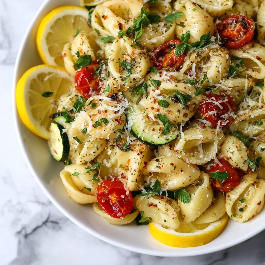 Lemon Butter Pasta with Veggies Recipe - Recipe Image