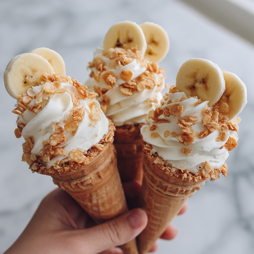 Banana Pudding Cheesecake Cones Recipe - Recipe Image