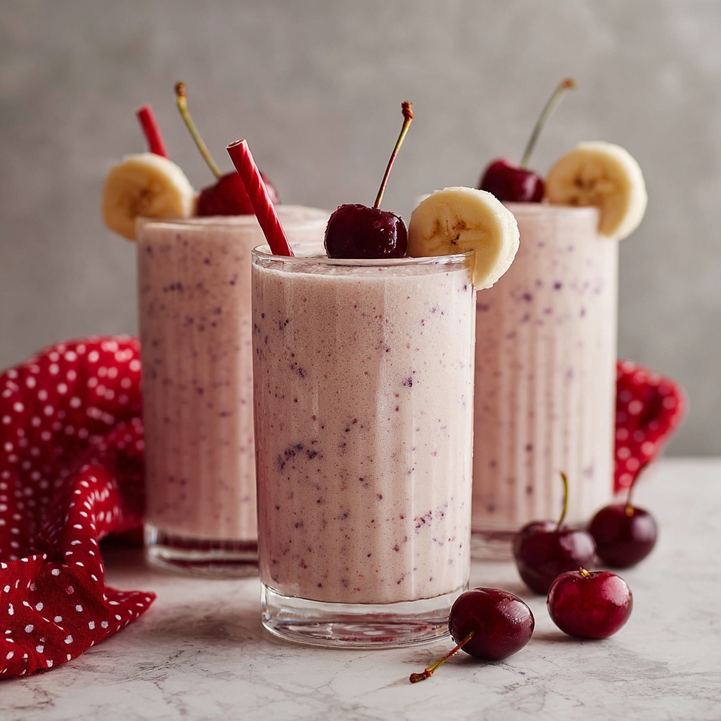Creamy Cherry Banana Smoothie Recipe - Recipe Image