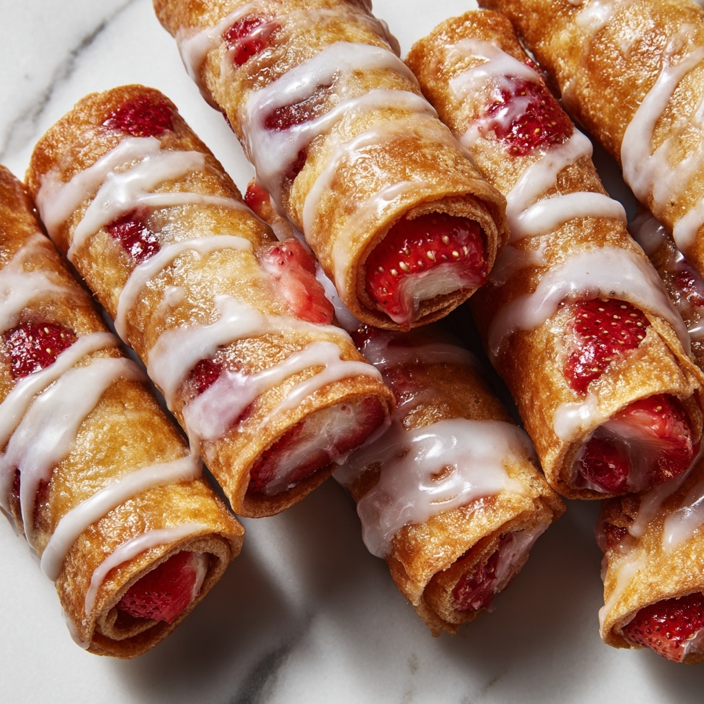 Strawberry & Cheesecake Stuffed Eggroll Bites Recipe - Recipe Image