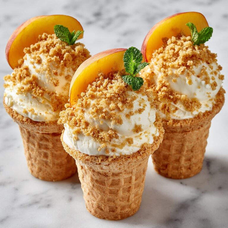 Peach Cobbler Cheesecake Cones Recipe