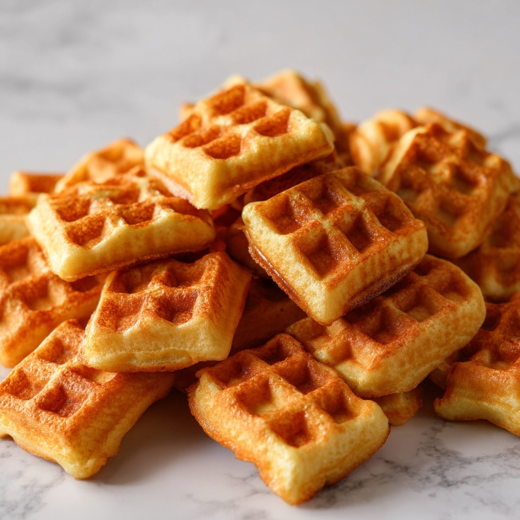 Cornbread Waffle Bites with Honey Butter Syrup Recipe - Recipe Image