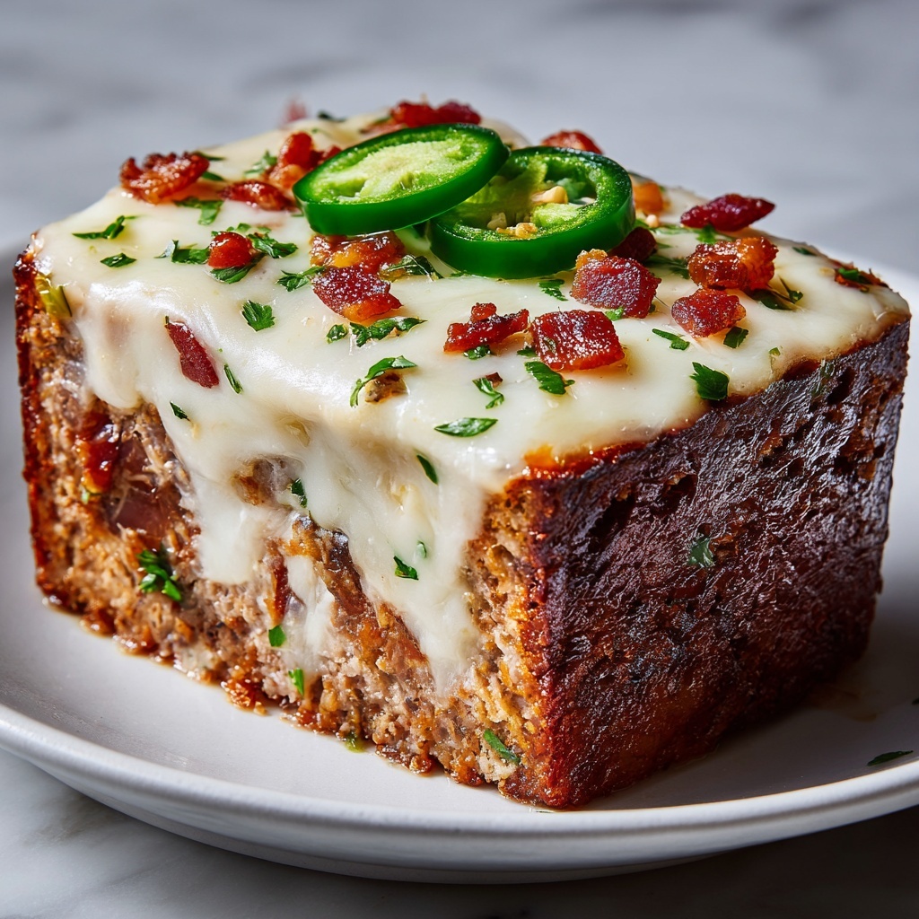 Smoky Jalapeño Popper Meatloaf with Creamy Ranch Drizzle Recipe - Recipe Image