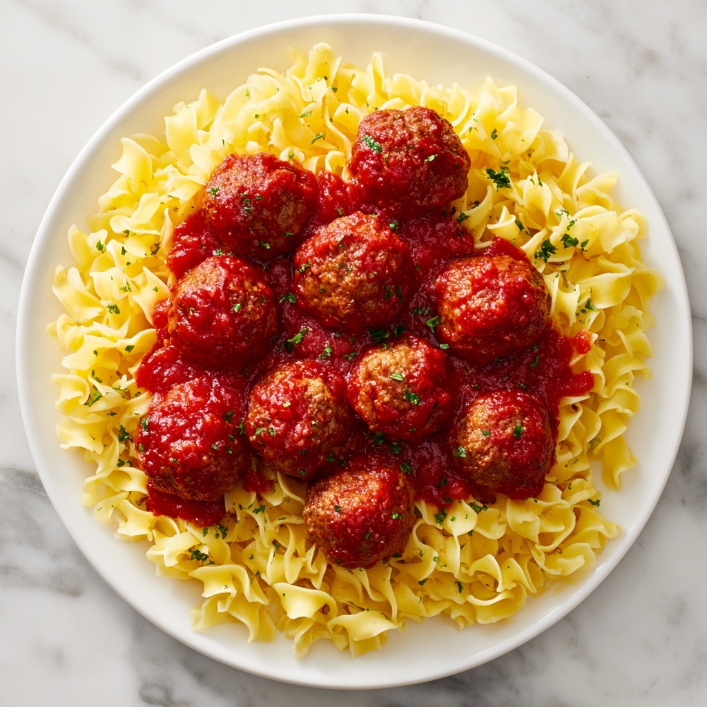 Saucy Skillet French Onion Meatballs with Egg Noodles Recipe - Recipe Image