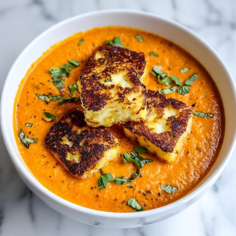 Spicy Pumpkin Soup with Grilled Cheese Croutons Recipe