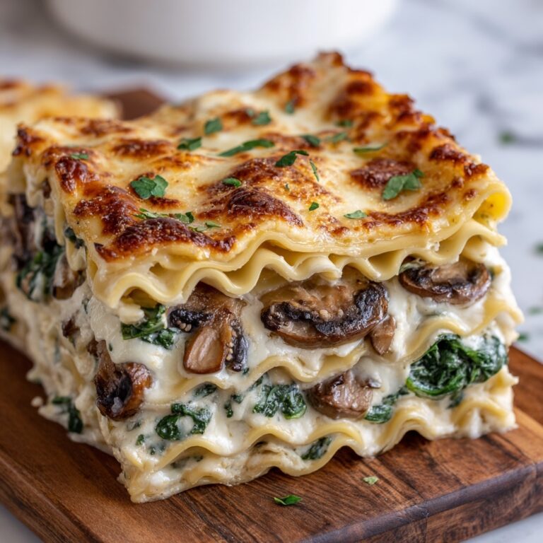 Creamy Spinach & Mushroom Lasagna Recipe