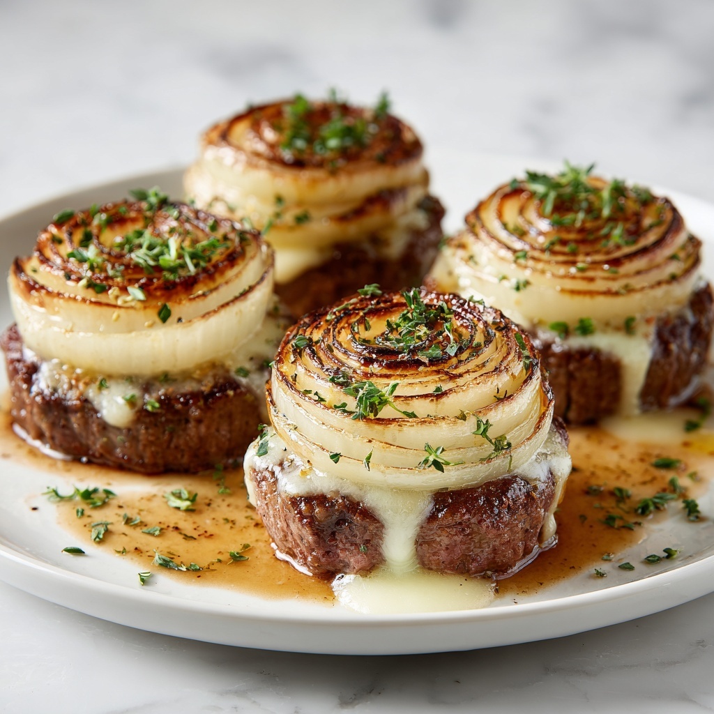 French Onion Steak Pinwheels Recipe - Recipe Image