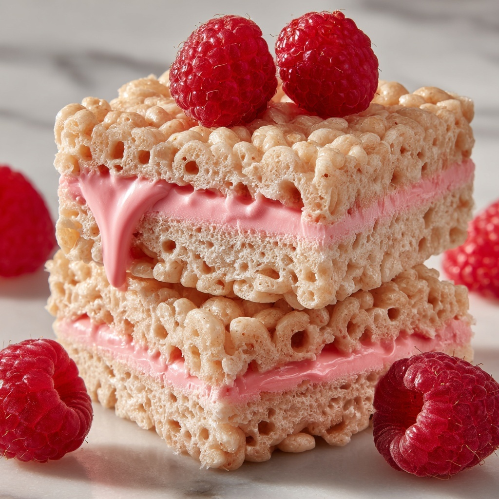 Raspberry and White Chocolate Rice Krispie Bars Recipe - Recipe Image