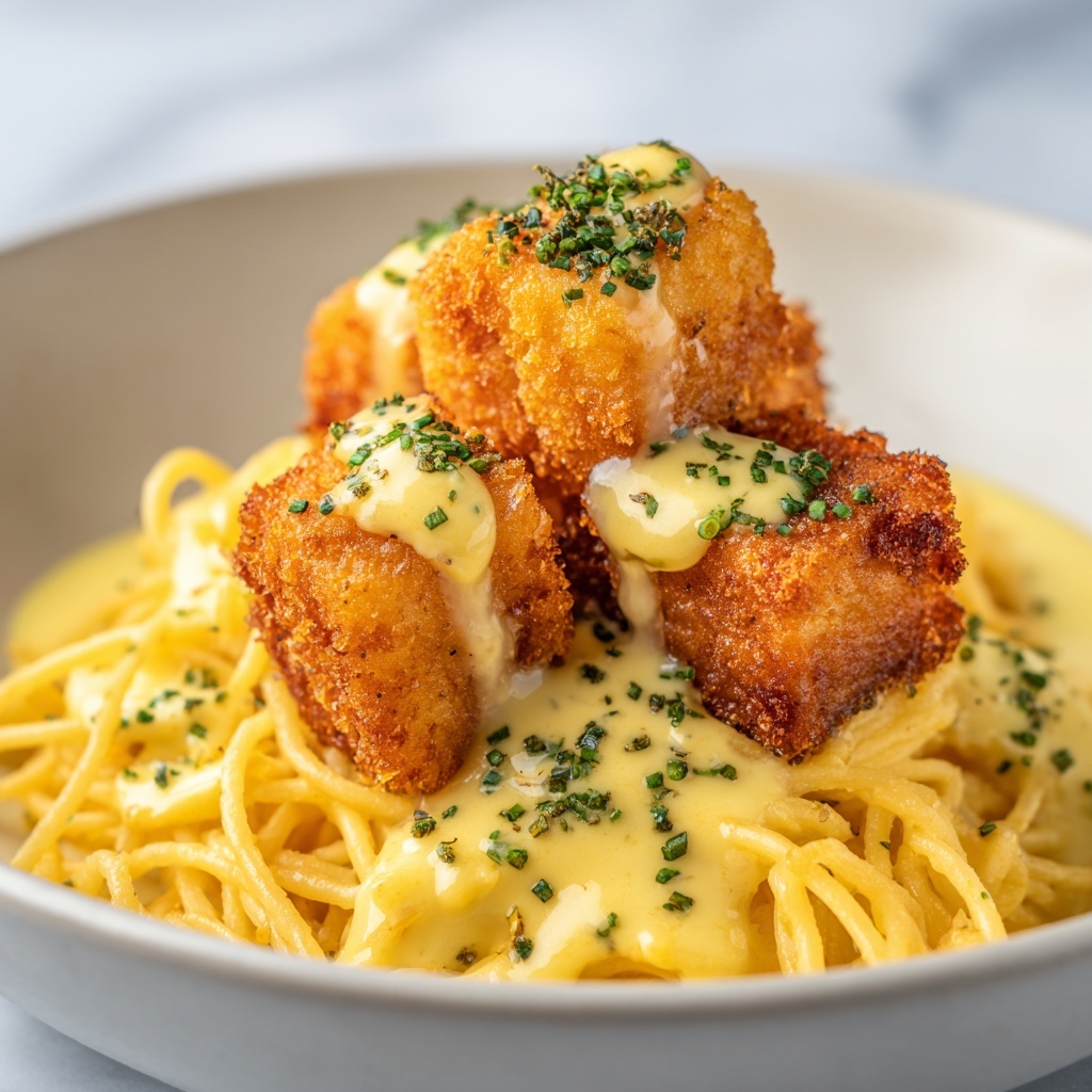 Crispy Chicken with Creamy Parmesan Pasta Recipe - Recipe Image