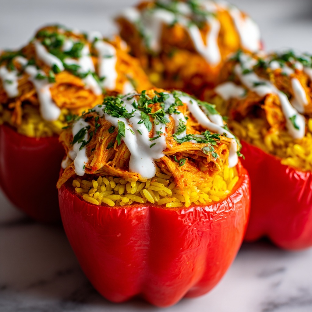 Spicy Buffalo Chicken Stuffed Peppers Recipe - Recipe Image