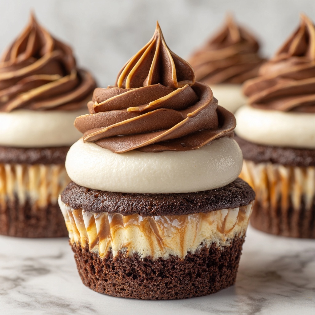 Chocolate Cheesecake Cupcakes with Whipped Ganache Frosting Recipe - Recipe Image