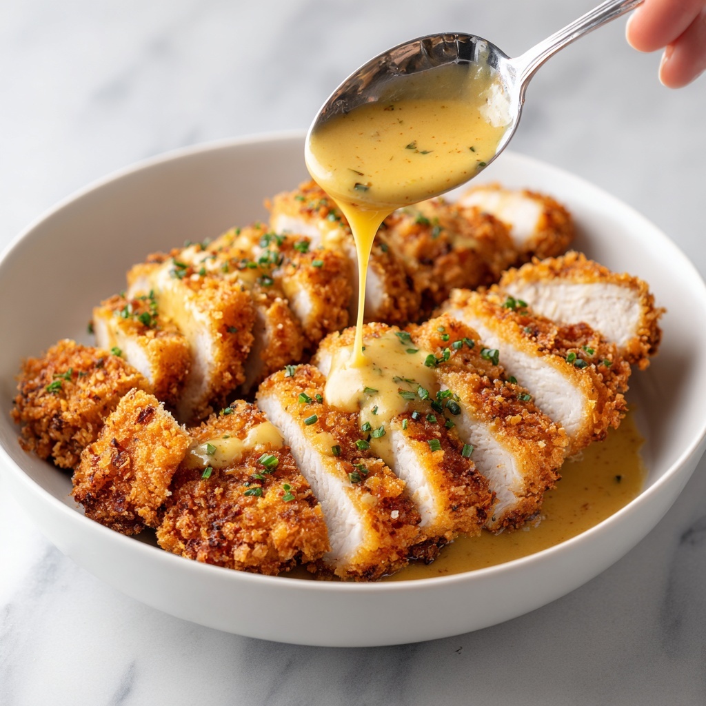 Parmesan Crusted Chicken with Creamy Garlic Sauce Recipe - Recipe Image