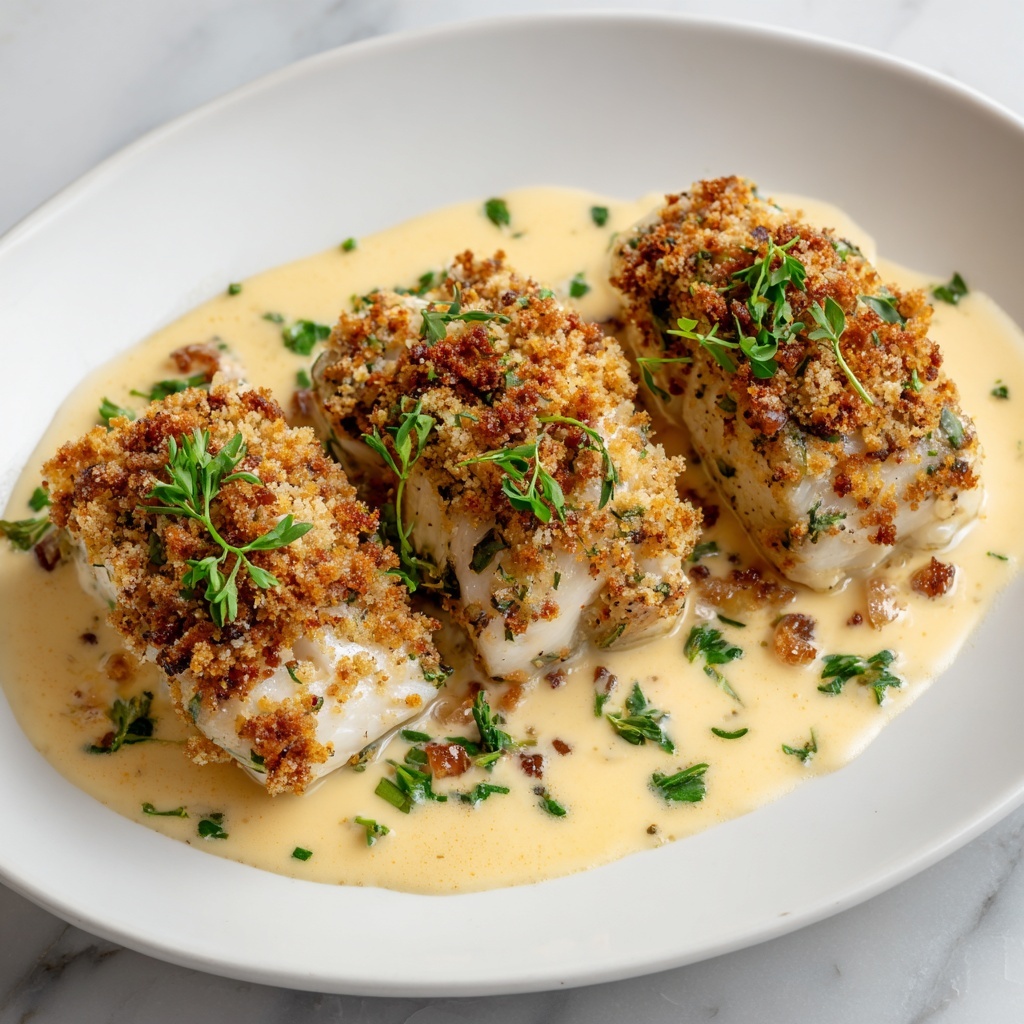 Creamy Lemon Garlic Baked Cod Recipe - Recipe Image