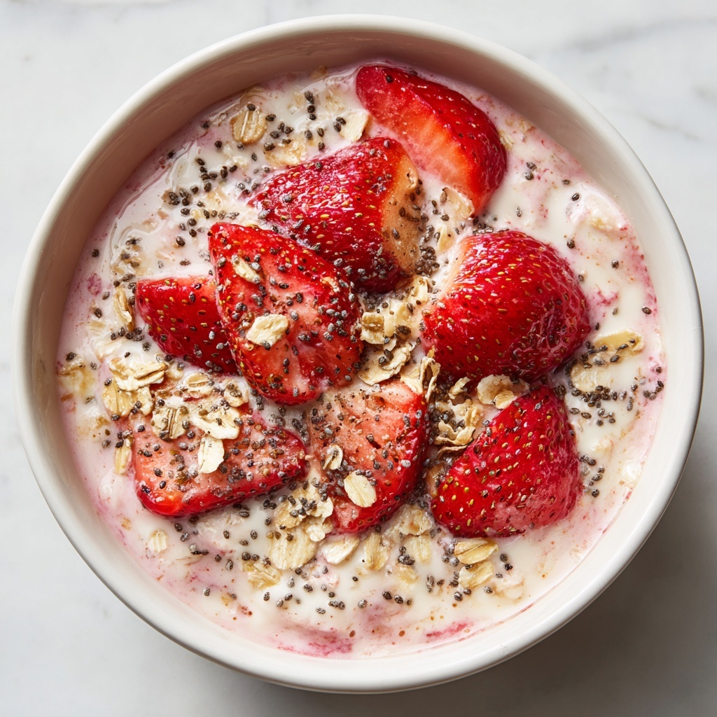 Strawberries and Cream Overnight Oats Recipe - Recipe Image