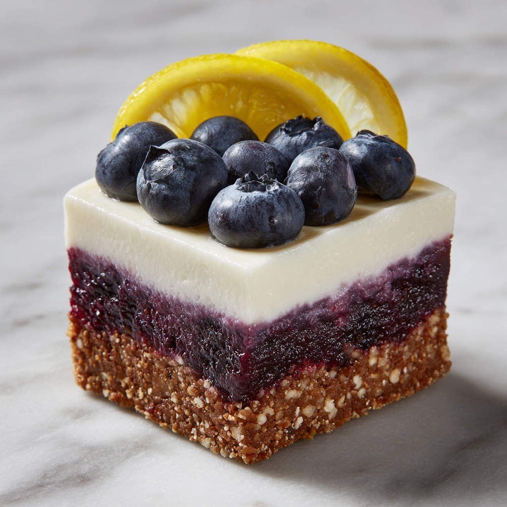 Lemon Blueberry Shortbread Mousse Cake Recipe - Recipe Image