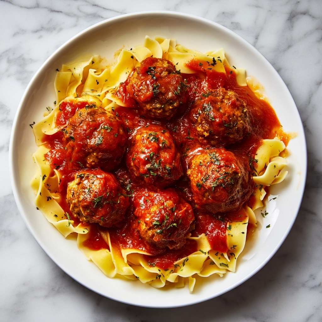 Saucy Skillet French Onion Meatballs with Egg Noodles Recipe - Recipe Image