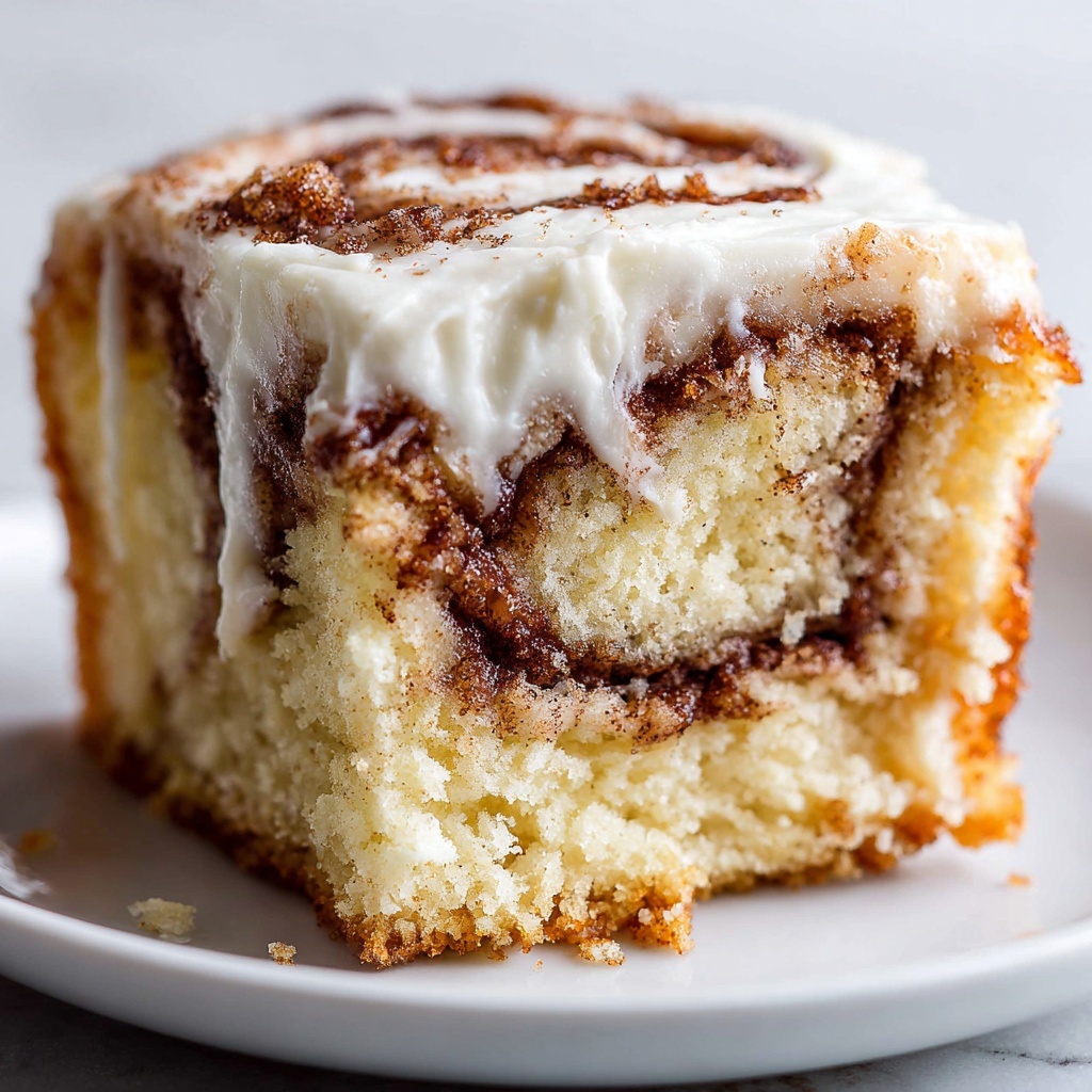 Cinnamon Roll Poke Cake Recipe - Recipe Image