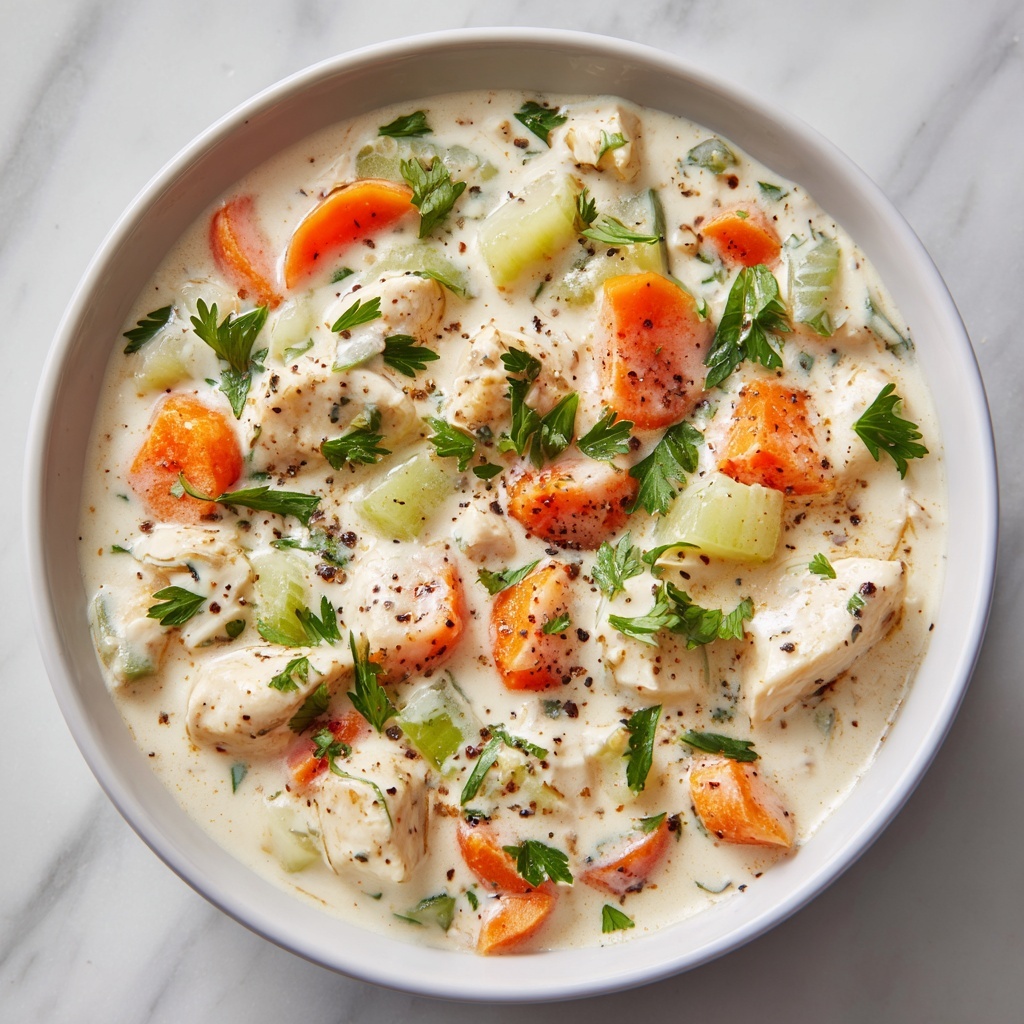 One Pot Creamy Italian Ground Chicken Soup Recipe - Recipe Image