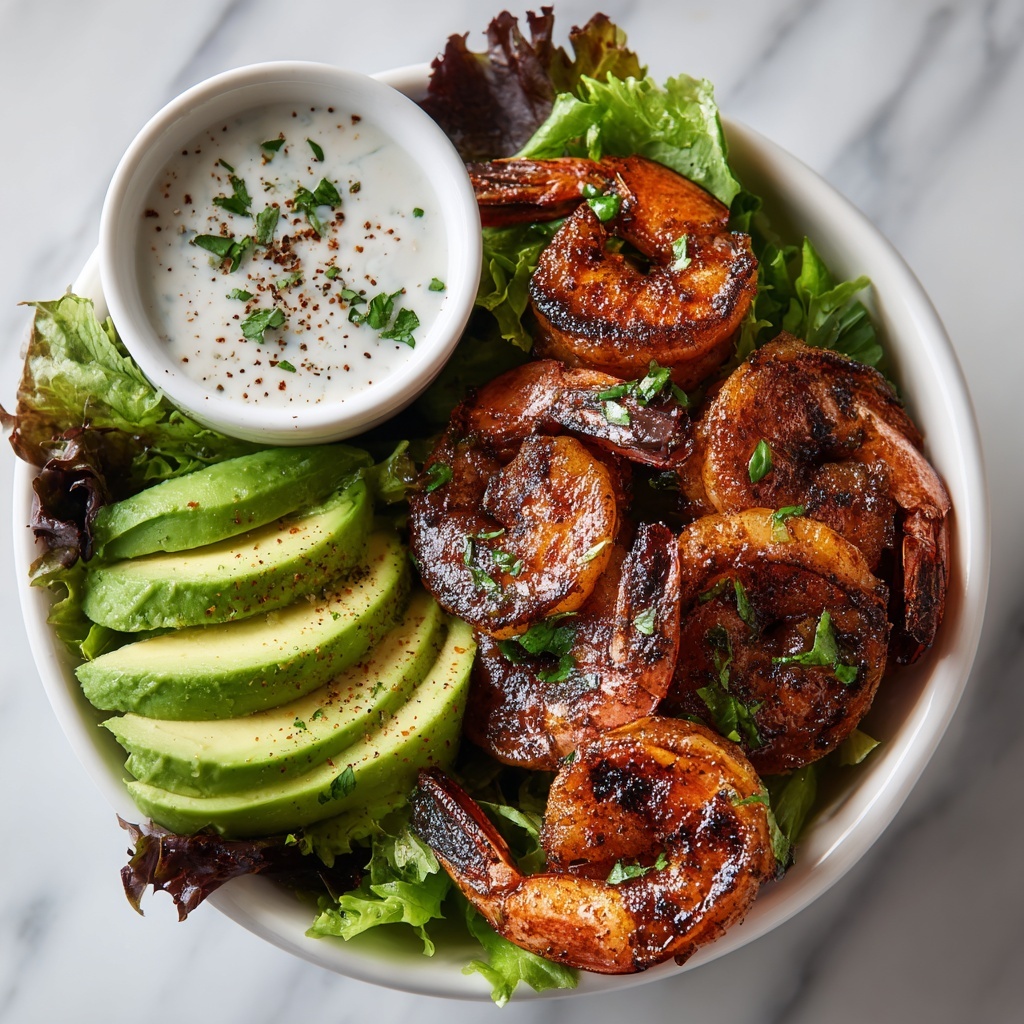 Hot Honey Blackened Shrimp Caesar Salad Recipe - Recipe Image