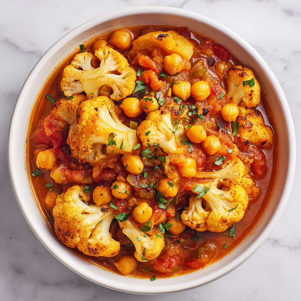 Creamy Tomato Chickpea and Cauliflower Masala Recipe - Recipe Image