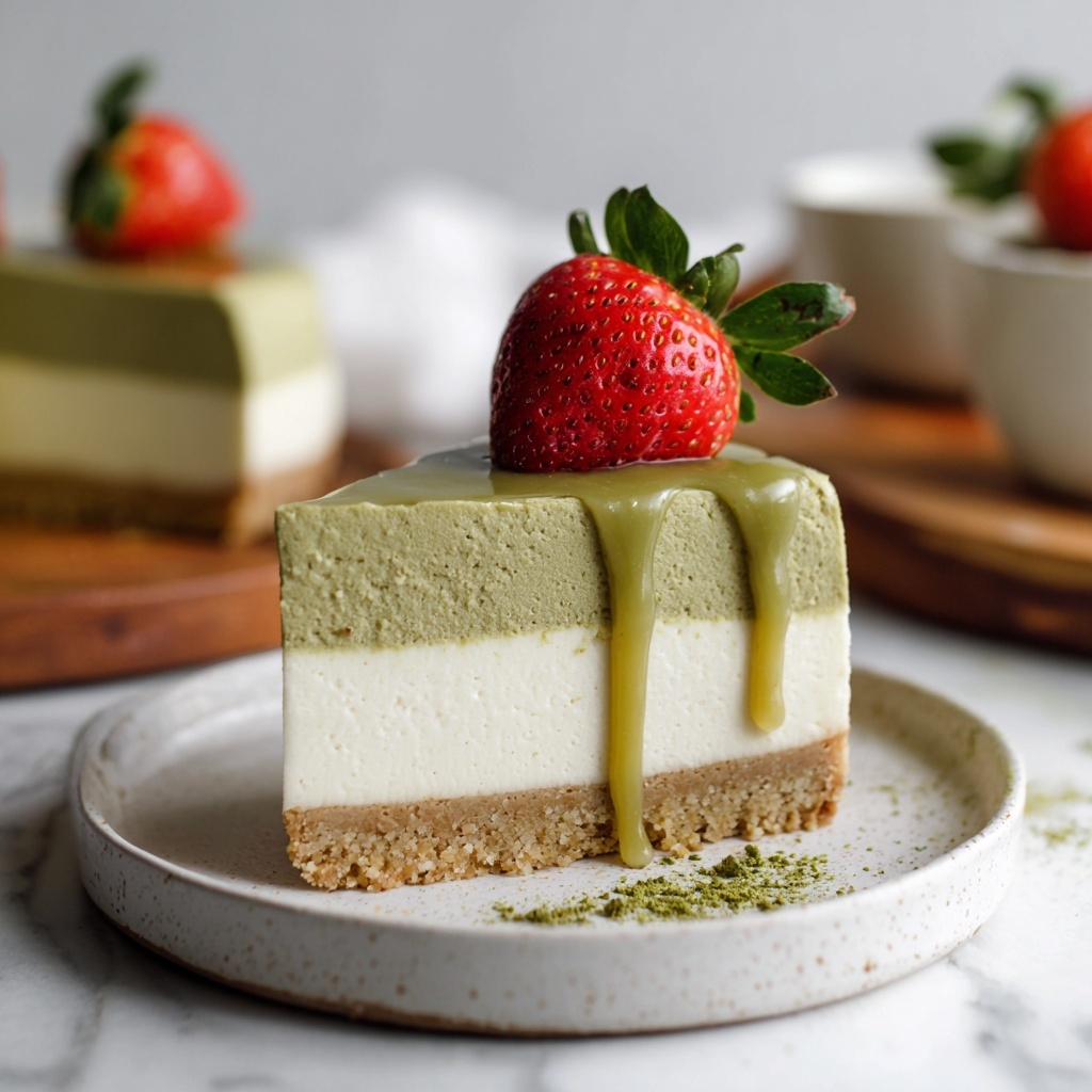 No Bake Pistachio Cheesecake Recipe - Recipe Image