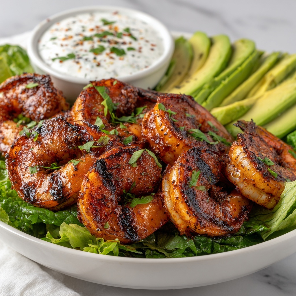 Hot Honey Blackened Shrimp Caesar Salad Recipe - Recipe Image