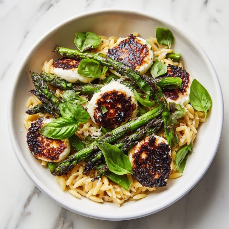 Lemon Orzo with Asparagus and Halloumi Recipe