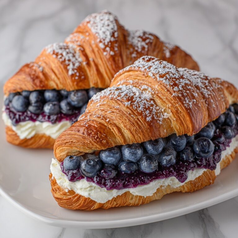 Blueberry & Ricotta Croissant with Honey Drizzle Recipe