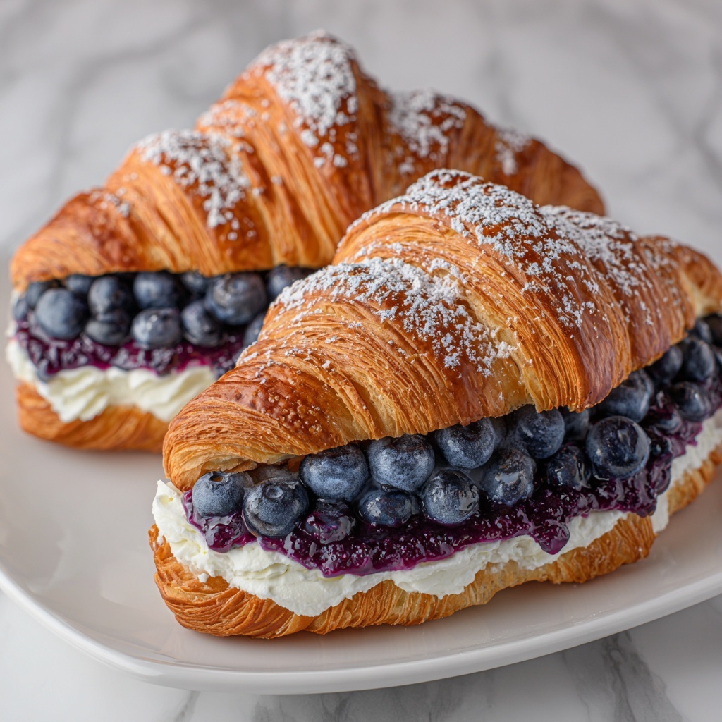 Blueberry & Ricotta Croissant with Honey Drizzle Recipe - Recipe Image