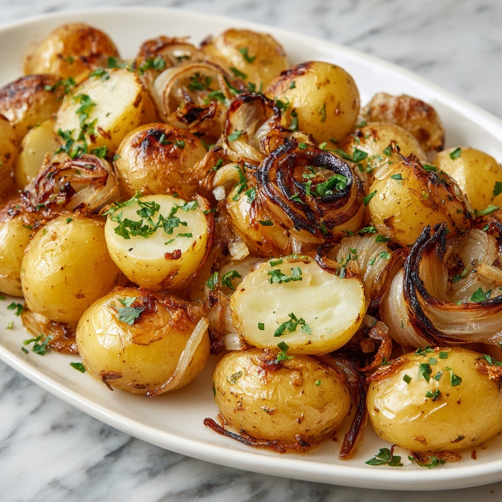 Oven Roasted Yukon Gold Potatoes with Onions Recipe - Recipe Image