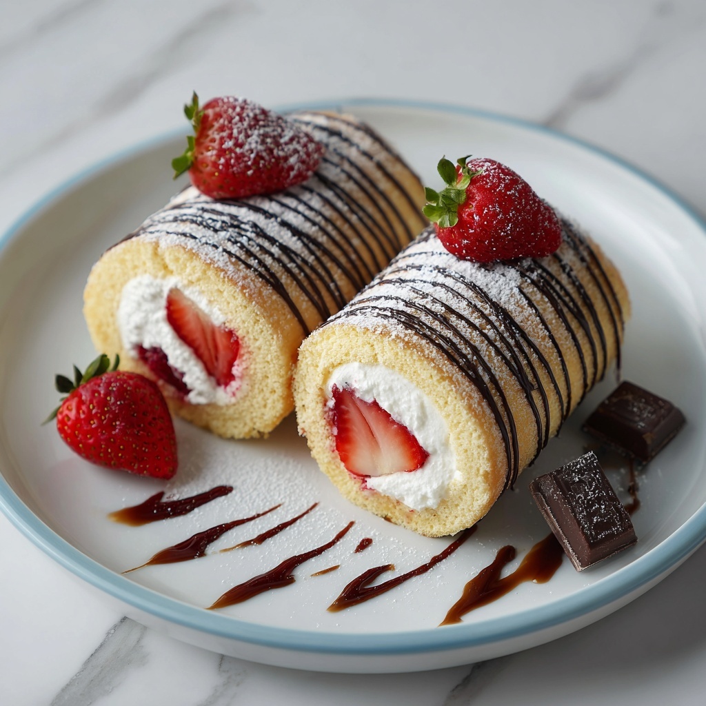 Strawberry Cream Rolls Recipe - Recipe Image