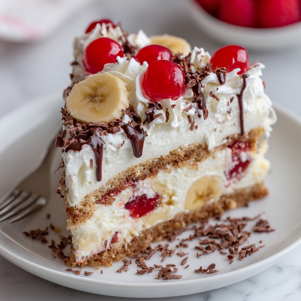 Heavenly No-Bake Banana Split Cheesecake Recipe - Recipe Image