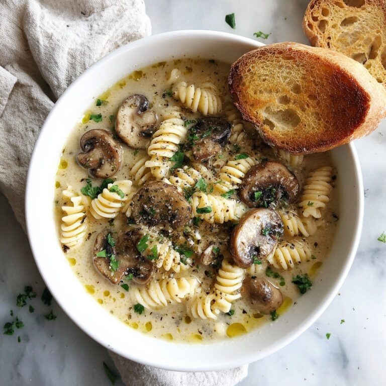 Creamy Mushroom Pasta Soup Recipe