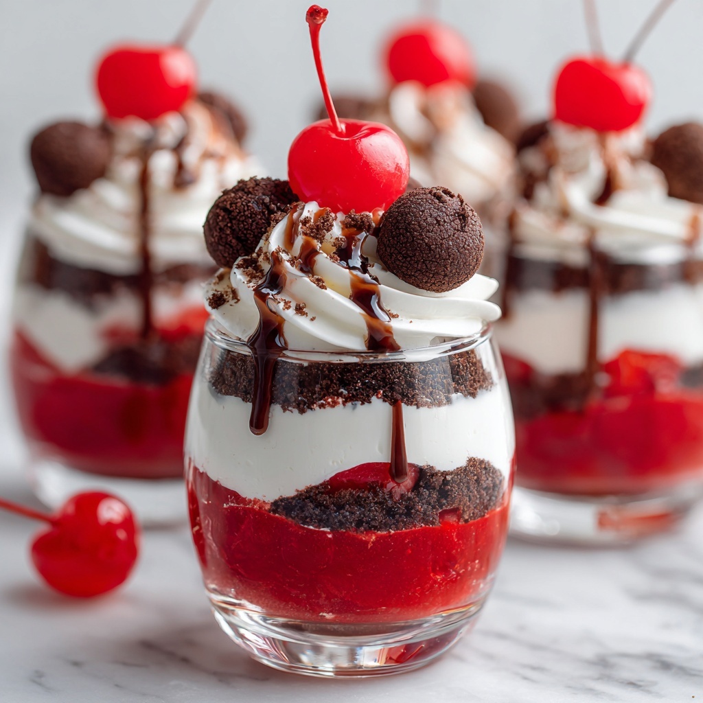 Chocolate Cherry Brownie Parfait Recipe - Recipe Image
