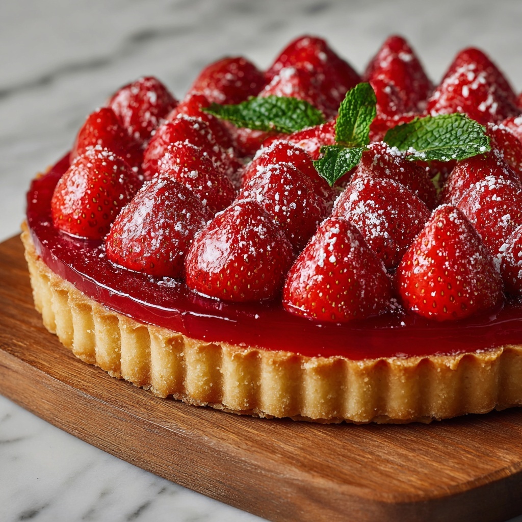 Ricotta Tart with Roast Strawberries Recipe - Recipe Image