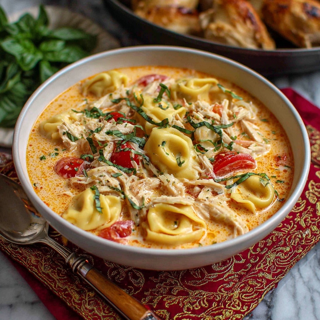 Chicken Pesto Tortellini Soup Recipe - Recipe Image