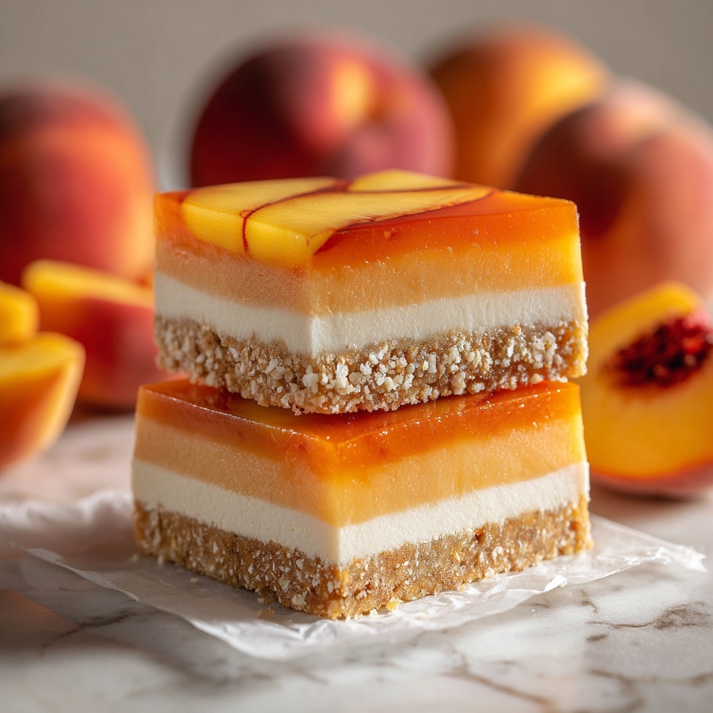 Vegan Peach Cheesecake with Almond-Cashew Crust Recipe - Recipe Image